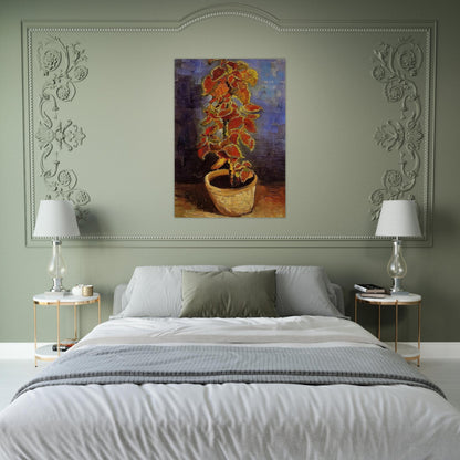 Coleus Plant in a Flowerpot - Vincent van Gogh Brushed Aluminum Print - 70x100 cm / 28x40 inches | Vincent van Gogh Aluminum Print | Vincent van Gogh Prints