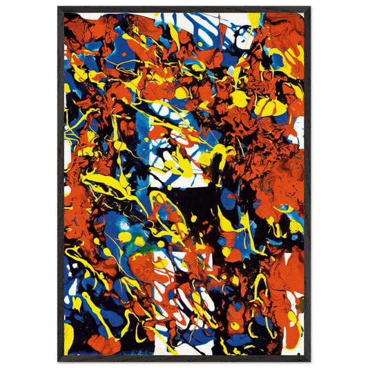 Untitled  SFP94-73  SFF 1747  - Sam Francis 70x100 cm / 28x40 inches Framed Art Print – Black Wooden Frame