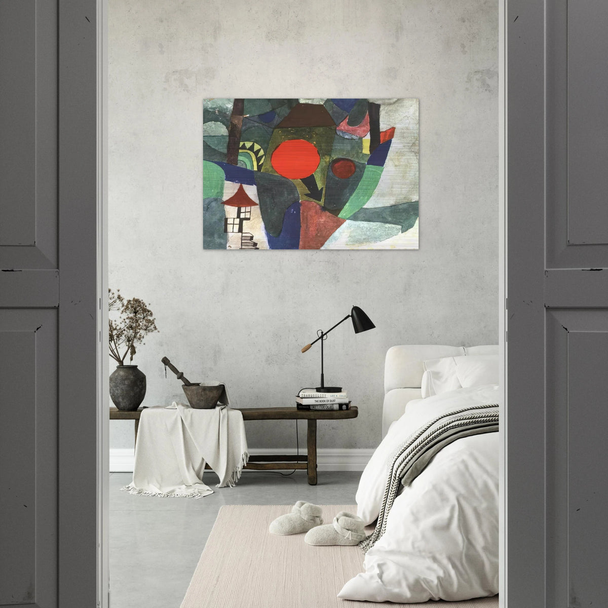 WITH THE SETTING SUN 1919 - Paul Klee Brushed Aluminum Print - 70x100 cm / 28x40 inches | Paul Klee Aluminum Print | Paul Klee Prints