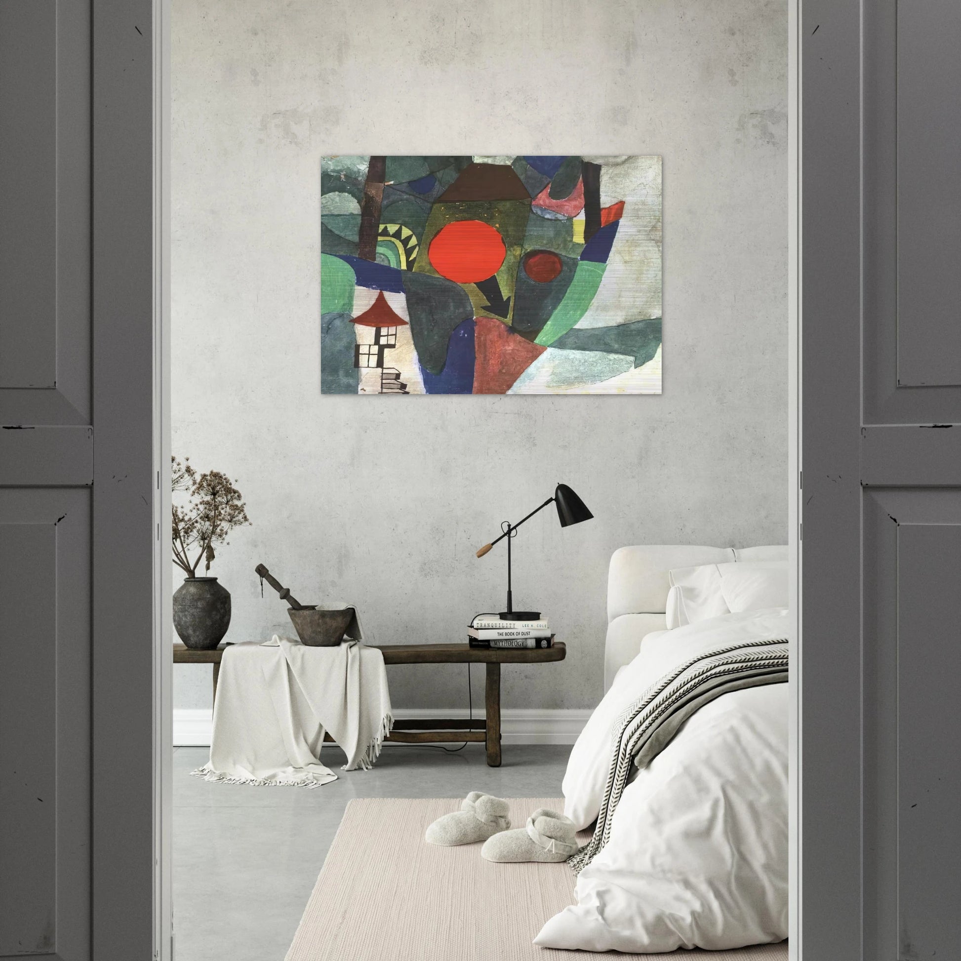WITH THE SETTING SUN 1919 - Paul Klee Brushed Aluminum Print - 70x100 cm / 28x40 inches | Paul Klee Aluminum Print | Paul Klee Prints