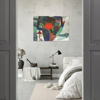 WITH THE SETTING SUN 1919 - Paul Klee Brushed Aluminum Print - 70x100 cm / 28x40 inches | Paul Klee Aluminum Print | Paul Klee Prints