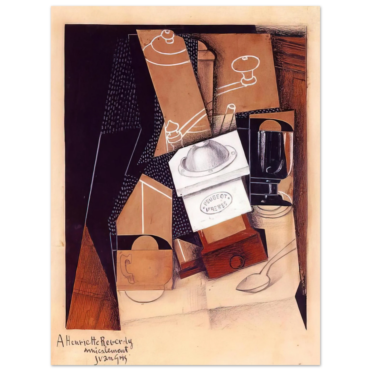 Juan Gris - THE COFFEE GRINDER 1916  75x100 cm / 30x40inches Fine Art Poster