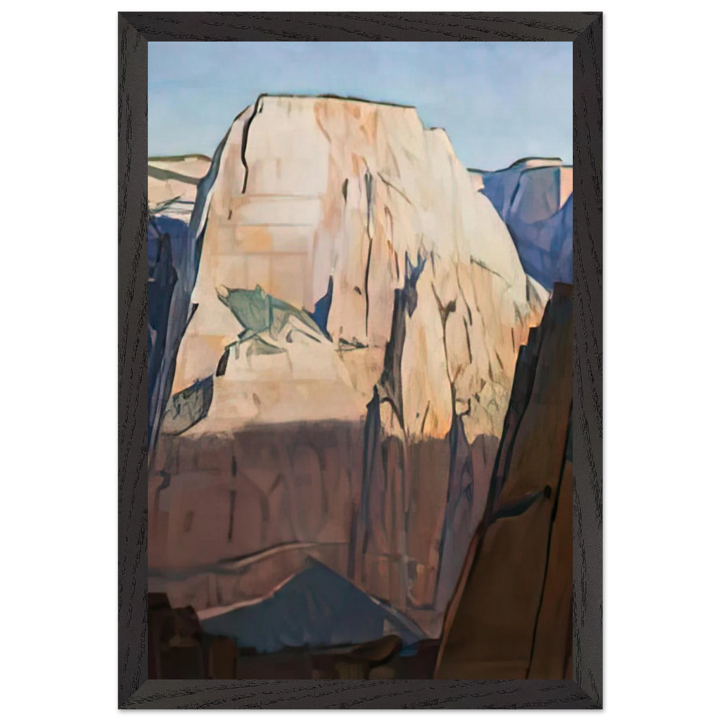 Maynard Dixon - GREAT WHITE THRONE ZION CANYON UTAH 1933 Wall art - 45x60 cm / 18x24 inches - Premium Wooden Framed Poster With Fine Art Paper-canvas - White frame