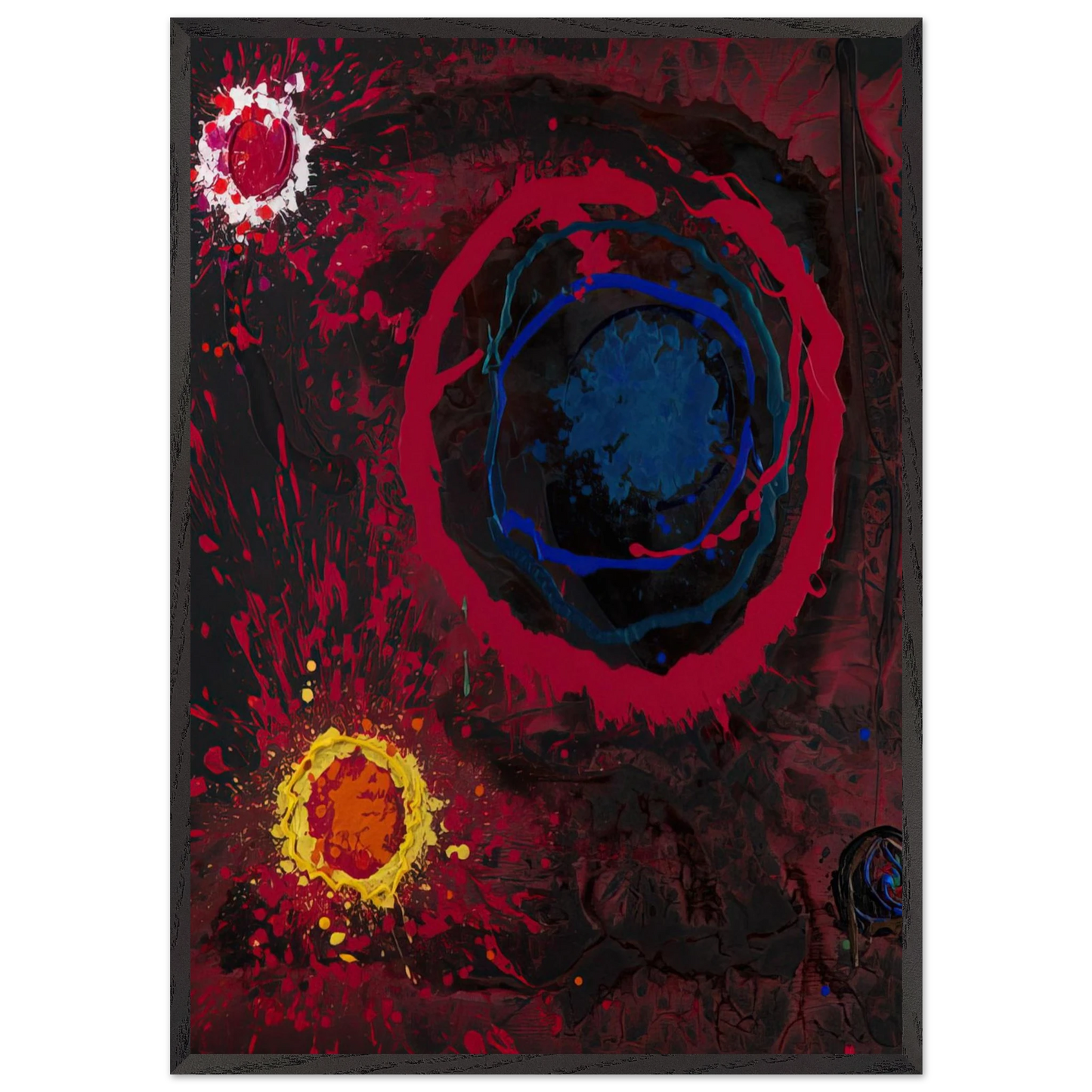 Before Time Mysteries 12 05-01-11 - 2011 - John Hoyland 70x100 cm / 28x40 inches Framed Art Print – Black Wooden Frame