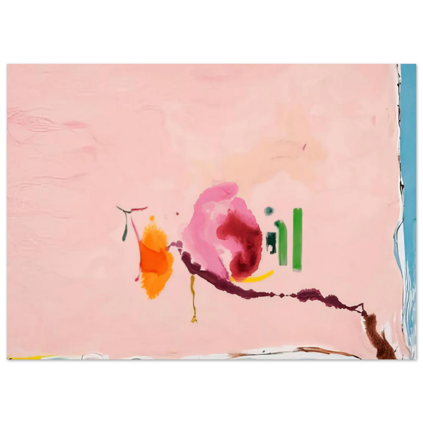 Helen Frankenthaler - Flirt - 1995 Wall art - 27x35 cm / 11x14 inches - Premium Wooden Framed Poster With Fine Art Paper - Wood frame