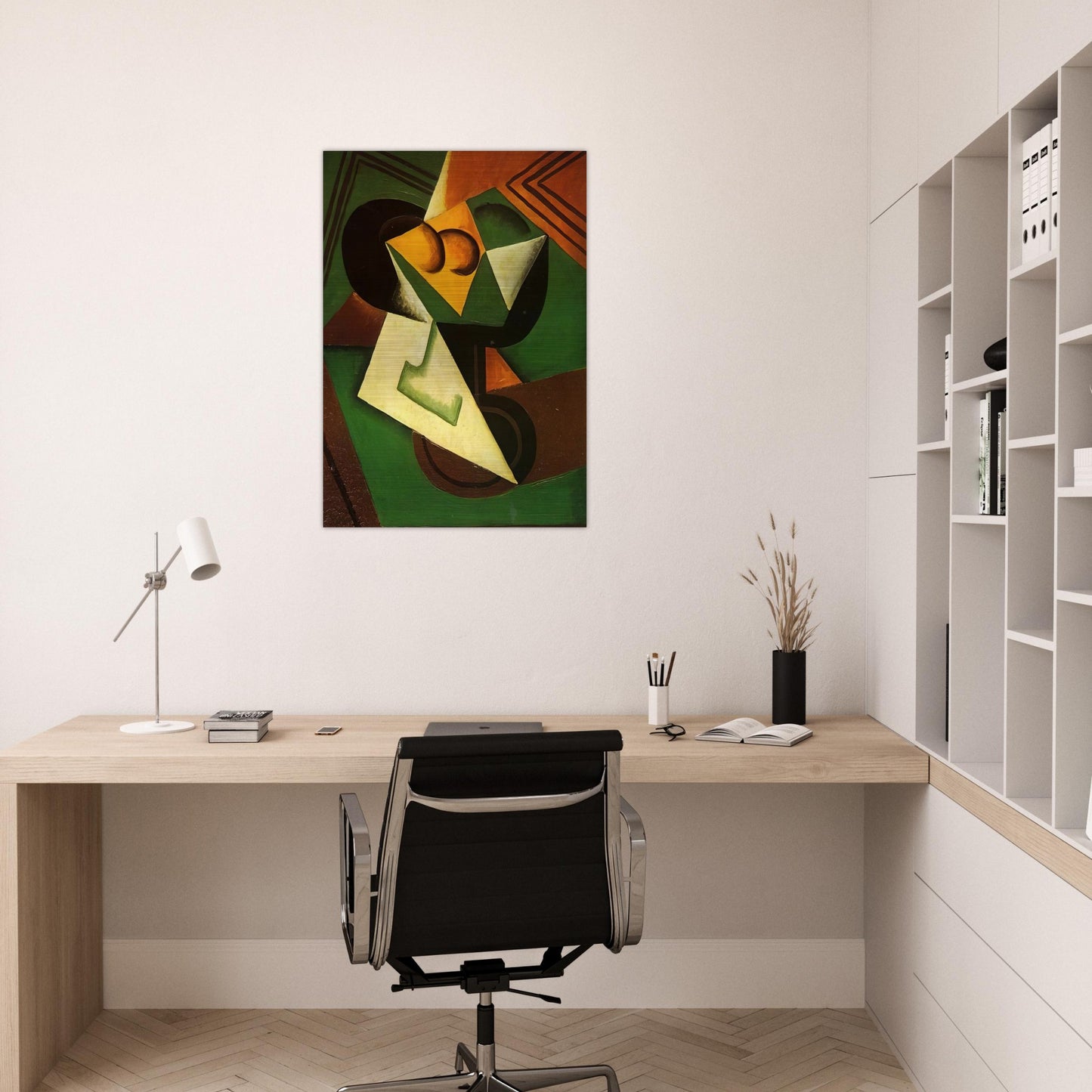 FRUIT BOWL AND FRUIT - Juan Gris Brushed Aluminum Print - 70x100 cm / 28x40 inches | Juan Gris Aluminum Print | Juan Gris Prints