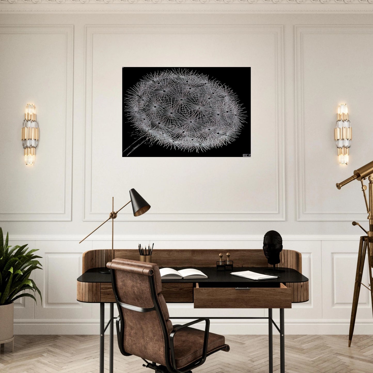 BLOWBALL II - MC Escher Brushed Aluminum Print - 70x100 cm / 28x40 inches | MC Escher Aluminum Print | MC Escher Prints | Maurits Cornelis Escher Prints