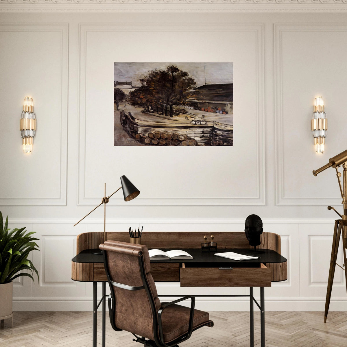 The Wine Market at Jussieu - Paul Cézanne Brushed Aluminum Print - 70x100 cm / 28x40 inches | Paul Cézanne Aluminum Print | Paul Cézanne Prints