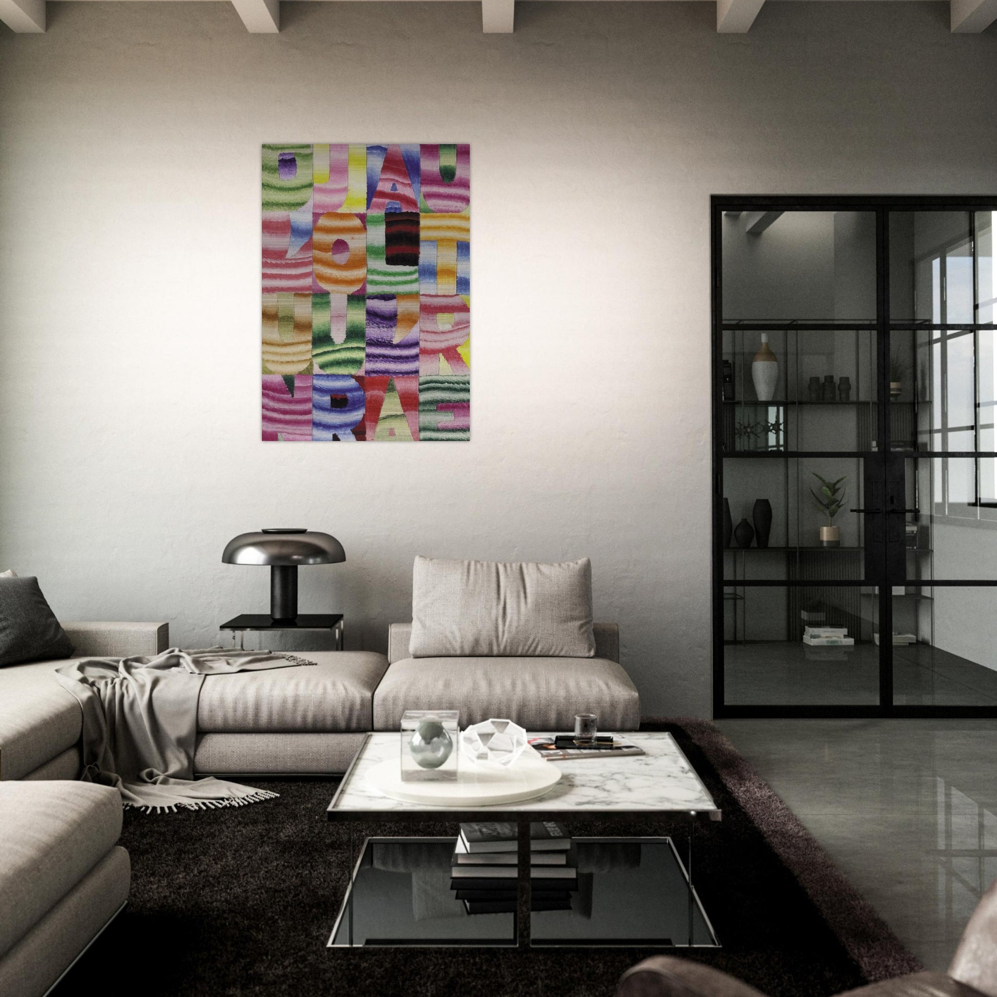 D UN JOUR A L AUTRE - Alighiero Boetti Brushed Aluminum Print - 70x100 cm / 28x40 inches | Alighiero Boetti Aluminum Print | Alighiero Boetti Prints