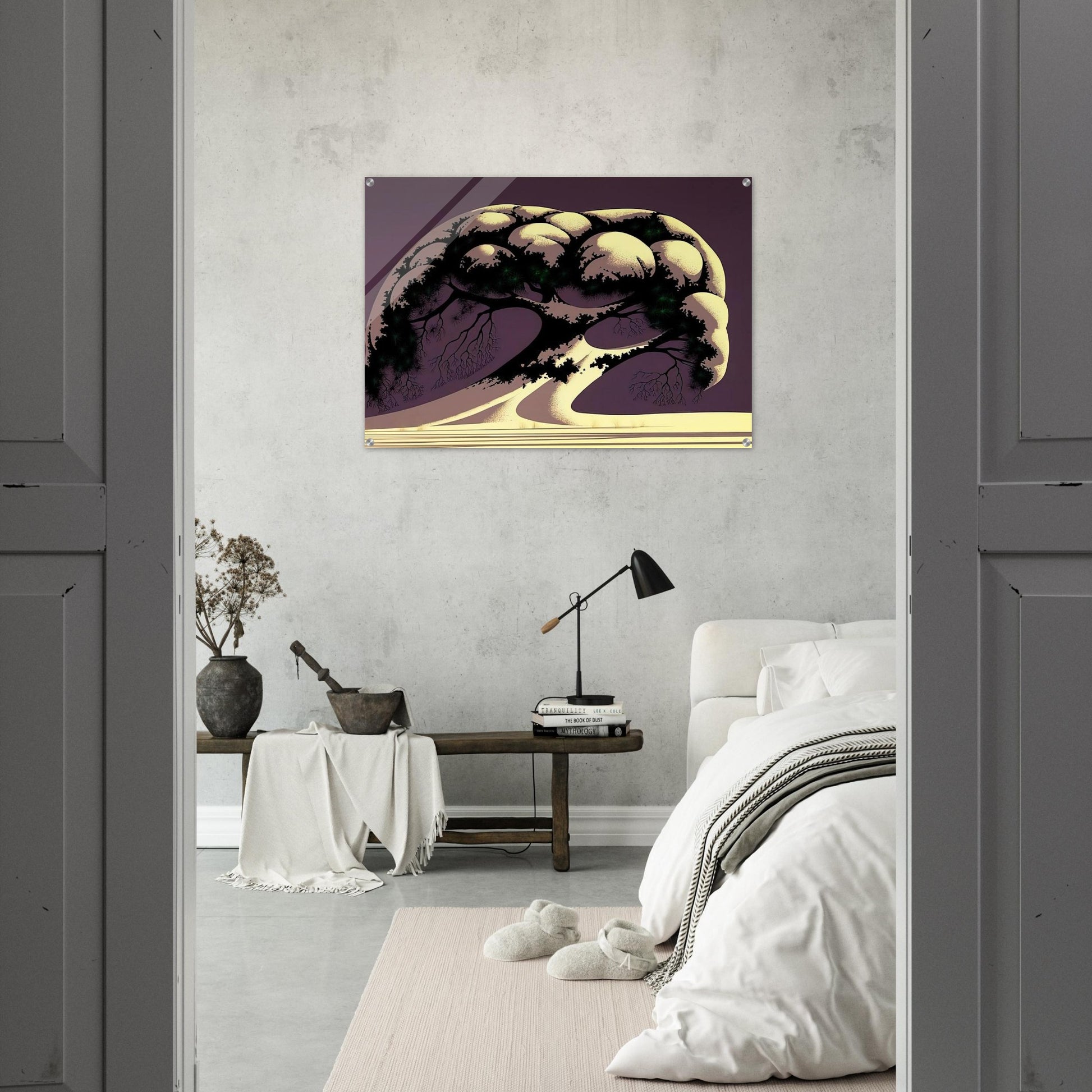 Snow Tree - Eyvind Earle Acrylic Print - 70x100 cm / 28x40″ inches | Eyvind Earle Wall Art | Eyvind Earle Prints