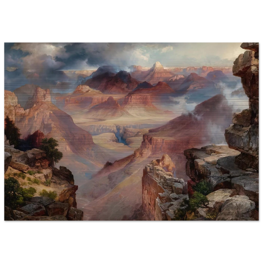 Grand Canyon of Arizona at Sunset - Thomas Moran Brushed Aluminum Print - 70x100 cm / 28x40 inches | Thomas Moran Aluminum Print | Thomas Moran Prints