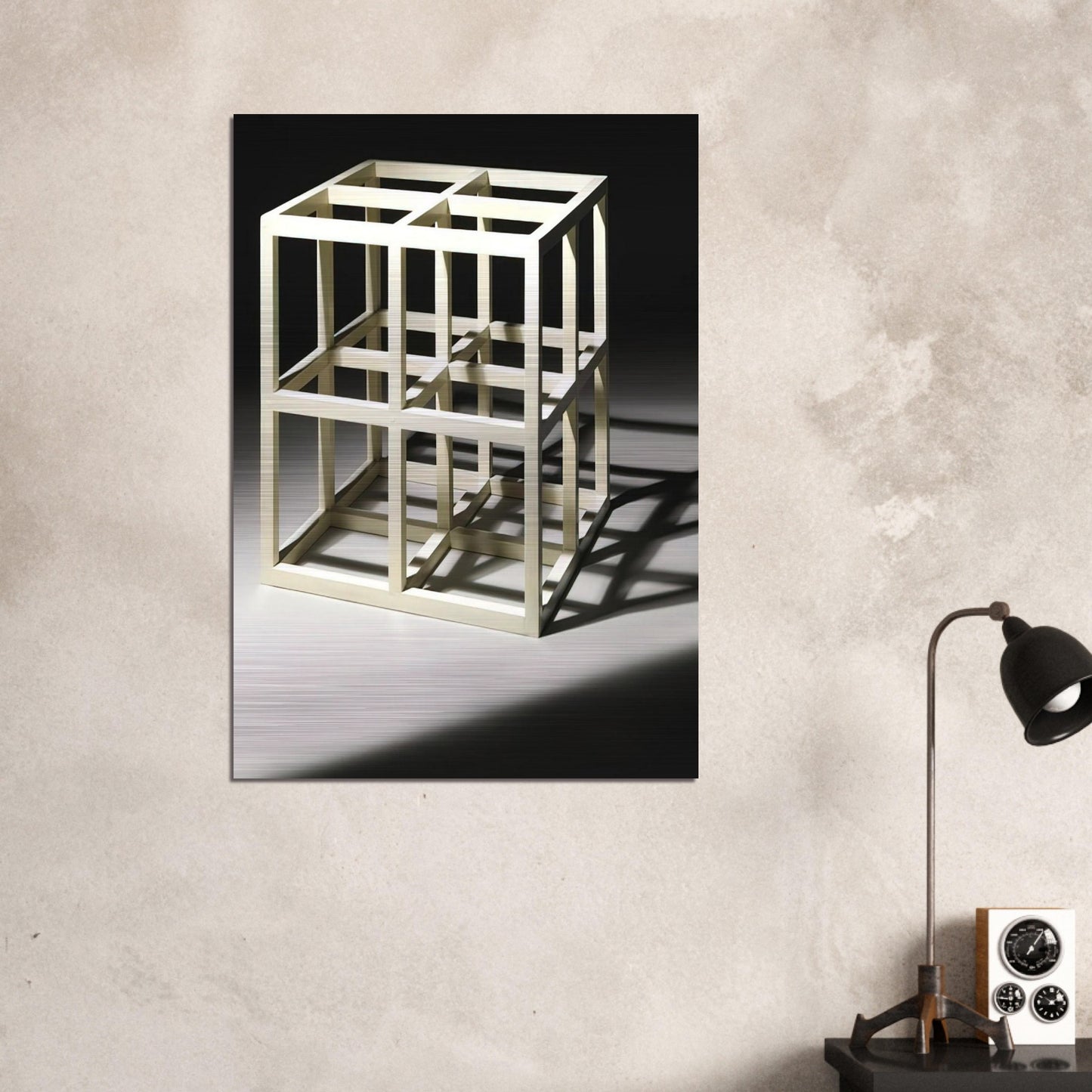 8 Part Cube - Sol LeWitt Brushed Aluminum Print - 70x100 cm / 28x40 inches | Sol LeWitt Aluminum Print | Sol LeWitt Prints