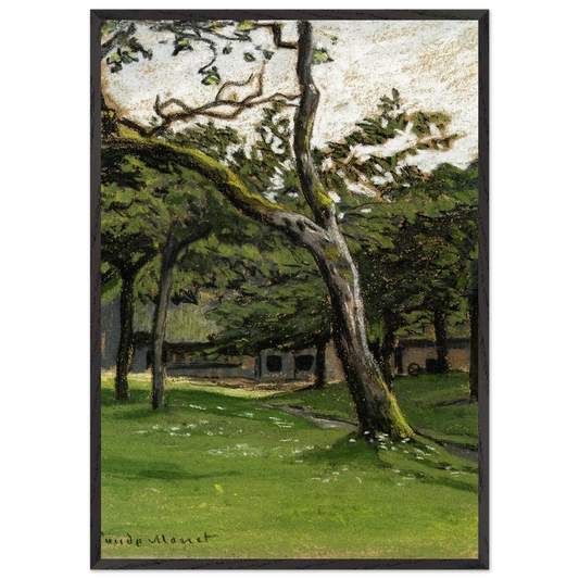 Norman Farm through the Trees - claude monet 70x100 cm / 28x40 inches Framed Art Print – Black Wooden Frame