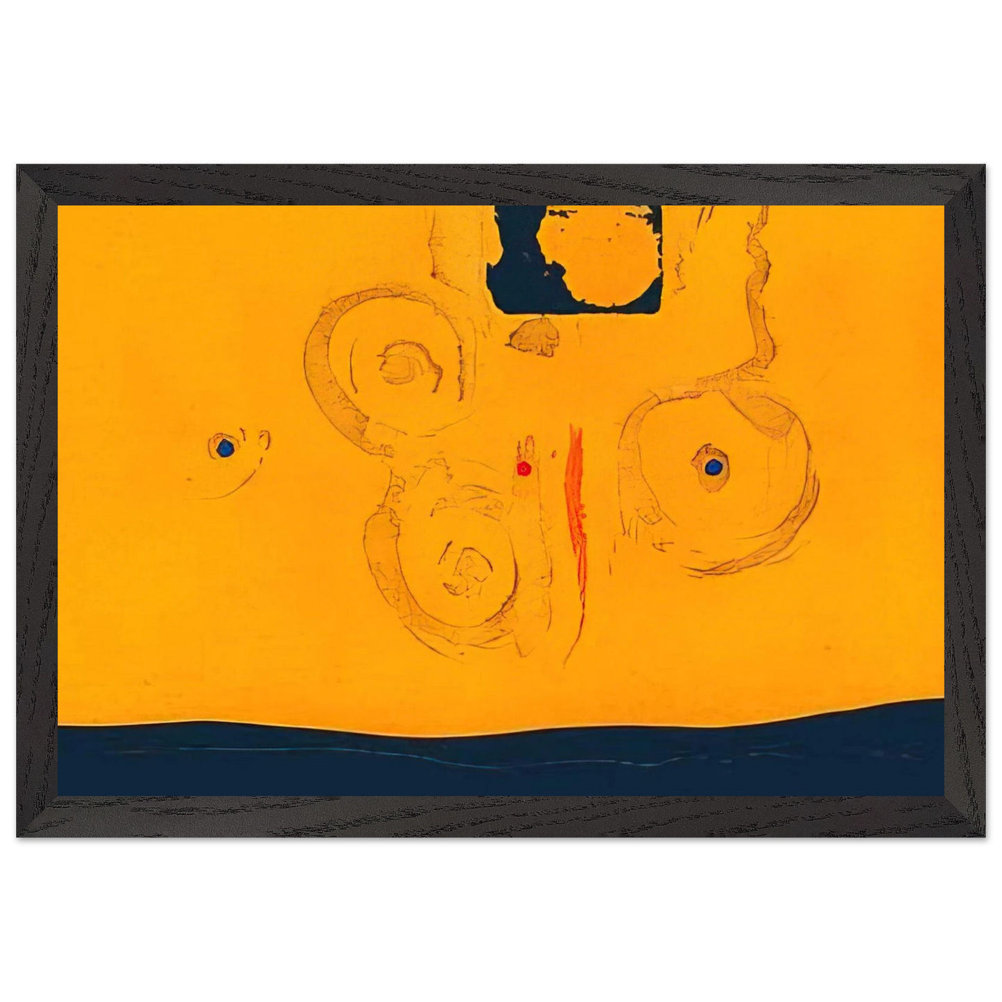 Helen Frankenthaler - Plaza Real - 1988 Wall art - 27x35 cm / 11x14 inches - Premium Wooden Framed Poster With Fine Art Paper-canvas - Wood frame