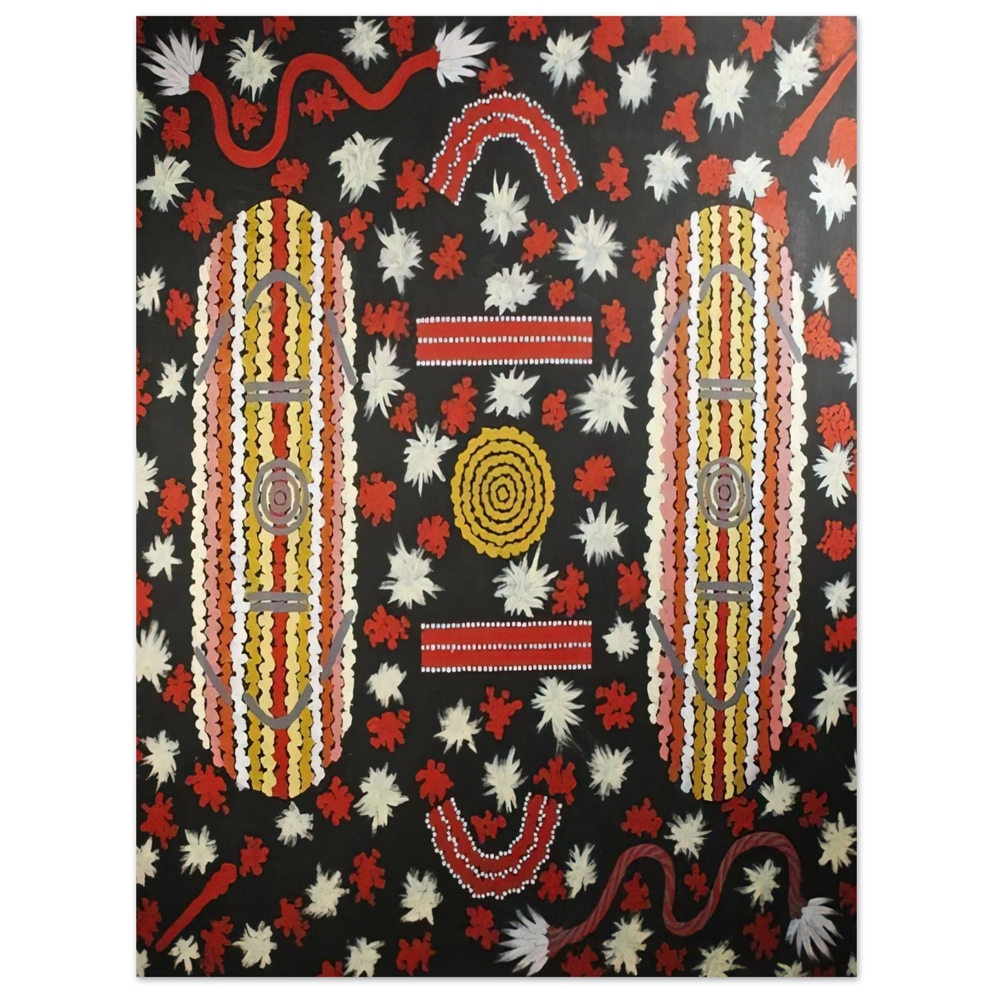 Clifford Possum Tjapaltjarri - Mens' Ceremony - 1988  75x100 cm / 30x40inches Fine Art Poster