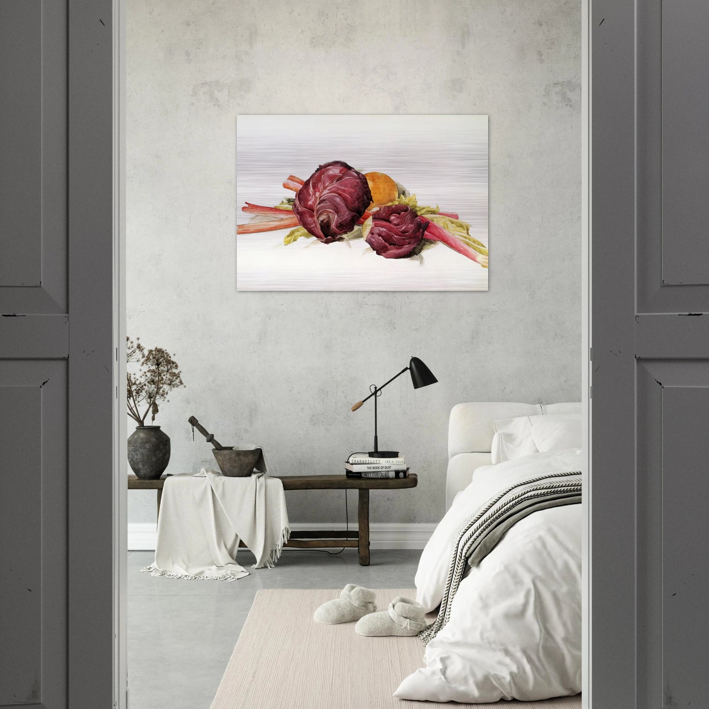 Red Cabbages, Rhubarb and Orange - 1929 - Charles Demuth Brushed Aluminum Print - 70x100 cm / 28x40 inches | Charles Demuth Aluminum Print | Charles Demuth Prints