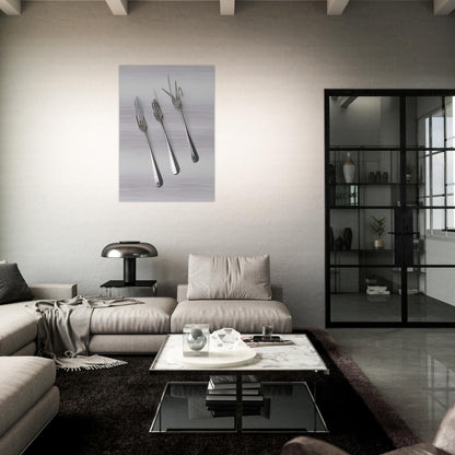 Fork Design - 1958 - Bruno Munari Brushed Aluminum Print - 70x100 cm / 28x40 inches | Bruno Munari Aluminum Print | Bruno Munari Prints