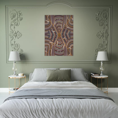 Untitled - 1987 - Clifford Possum Tjapaltjarri Brushed Aluminum Print - 70x100 cm / 28x40 inches | Clifford Possum Tjapaltjarri Aluminum Print | Clifford Possum Tjapaltjarri Prints