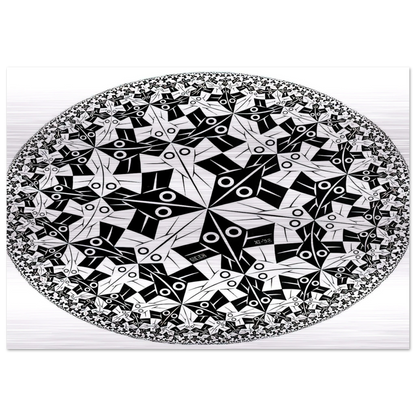 CIRCLE LIMIT I - MC Escher Brushed Aluminum Print - 70x100 cm / 28x40 inches | MC Escher Aluminum Print | MC Escher Prints
