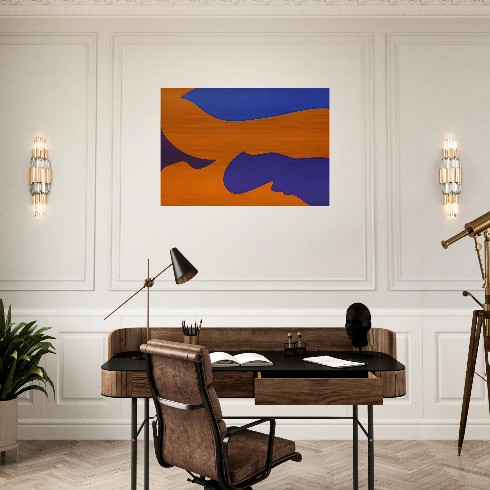 Passage ‚rosion vermillion - Fernand Leduc Brushed Aluminum Print - 70x100 cm / 28x40 inches | Fernand Leduc Aluminum Print | Fernand Leduc Prints