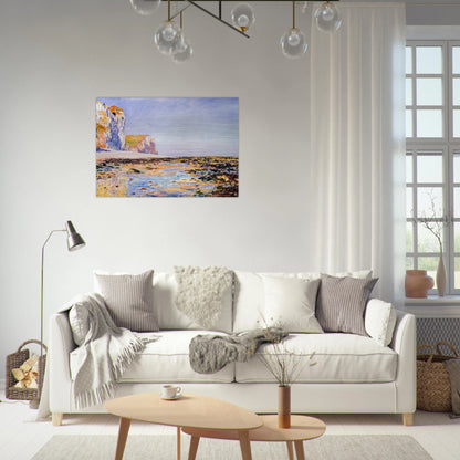 Beach and Cliffs at Pourville, Morning Effect - claude monet Brushed Aluminum Print - 70x100 cm / 28x40 inches | claude monet Aluminum Print | claude monet Prints