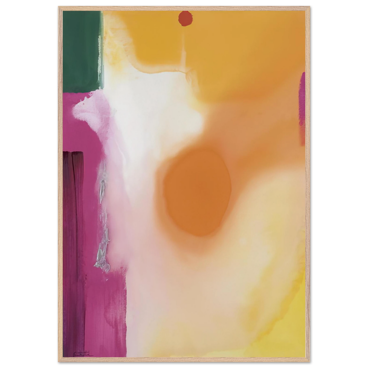 Helen Frankenthaler - Bullseye - 1989 Wall art - 30x45 cm / 12x18 inches - Premium Wooden Framed Poster With Fine Art Paper-canvas - White frame