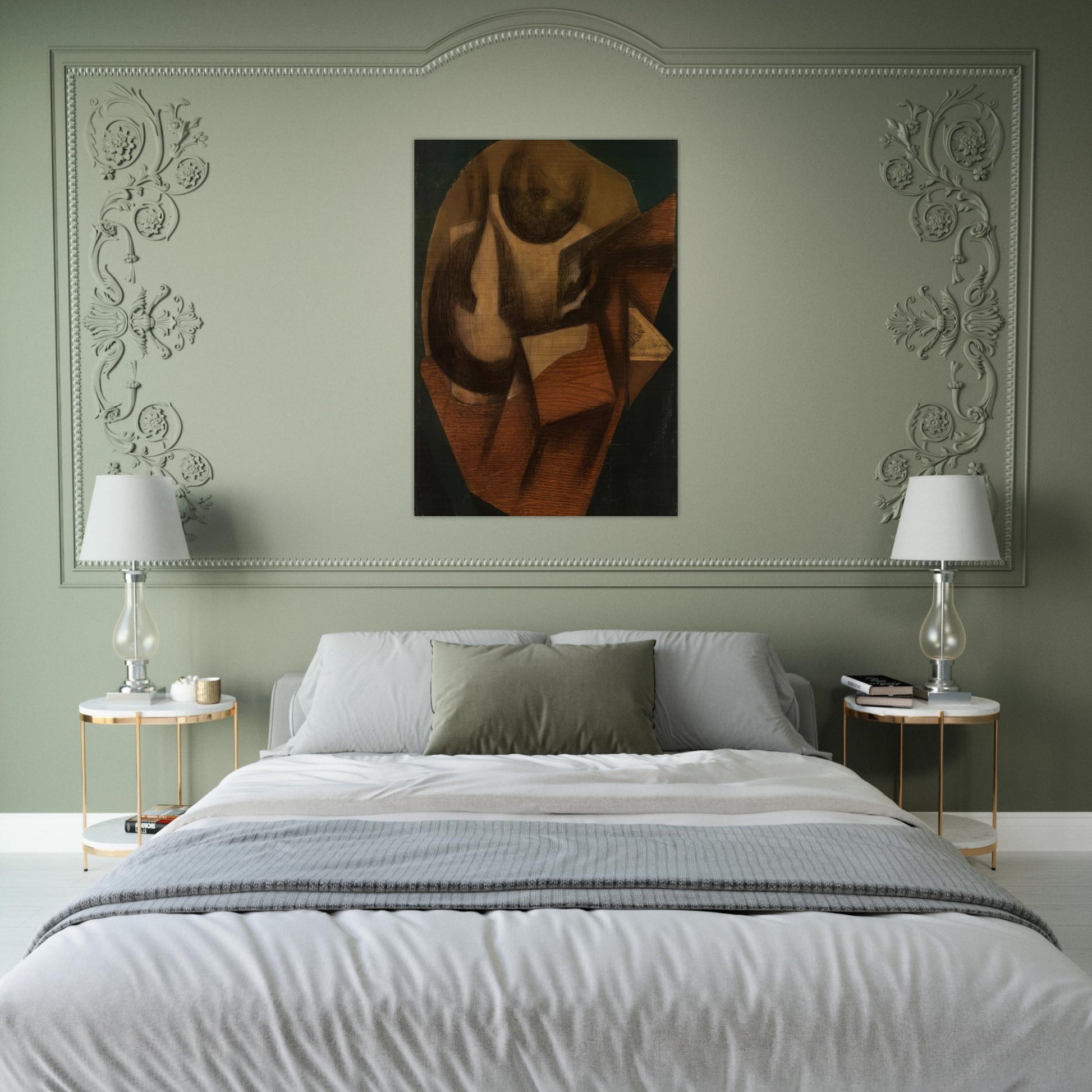 THE GLASS 1914 - Juan Gris Brushed Aluminum Print - 70x100 cm / 28x40 inches | Juan Gris Aluminum Print | Juan Gris Prints