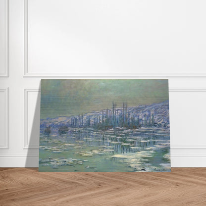 Ice Floes on Siene - claude monet Brushed Aluminum Print - 70x100 cm / 28x40 inches | claude monet Aluminum Print | claude monet Prints