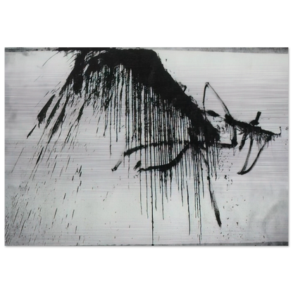 NIGHT IN THE HOTEL ABSTRACT IN BLACK AND WHITE - Salvador Dali Brushed Aluminum Print - 70x100 cm / 28x40 inches | Salvador Dali Aluminum Print | Salvador Dali Prints