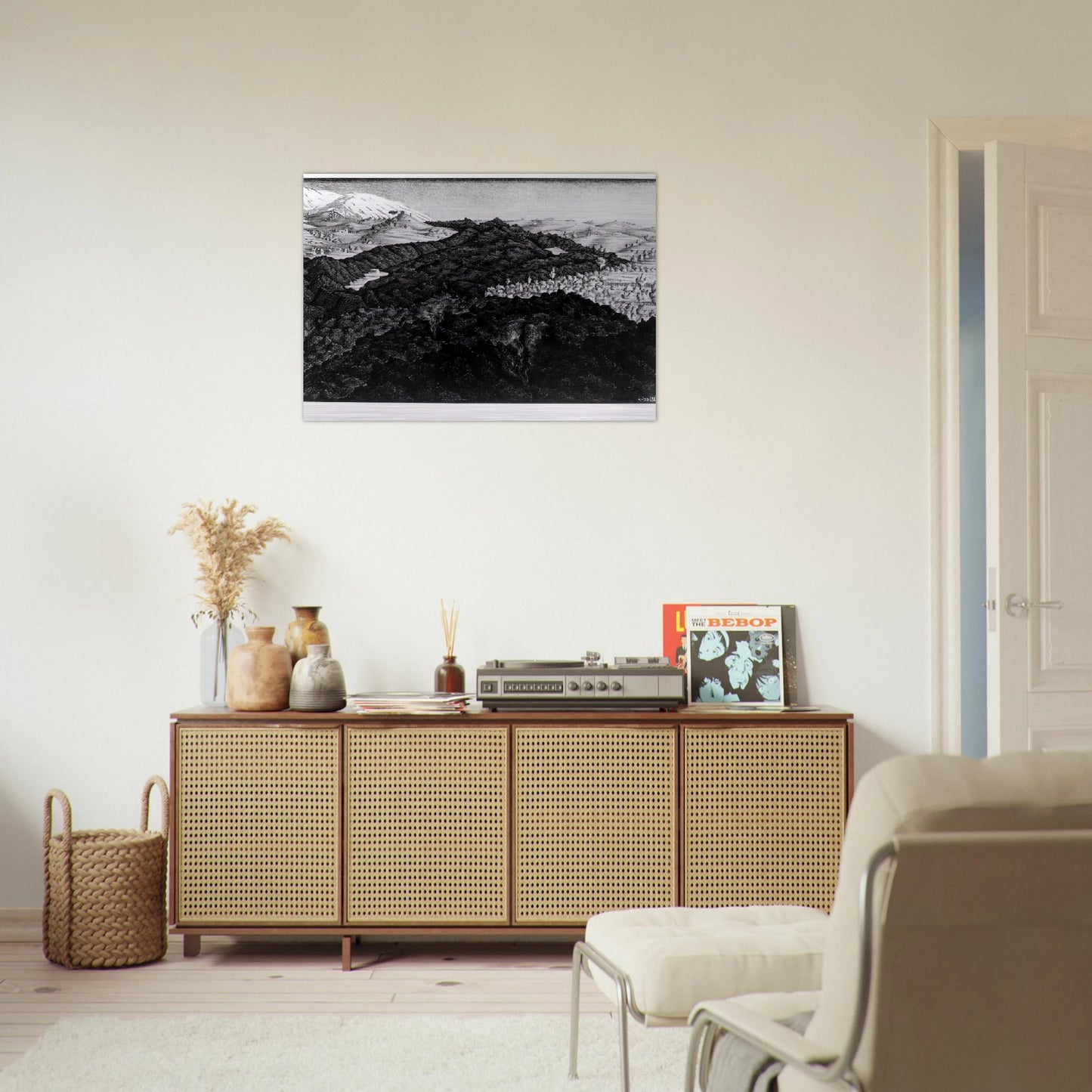 LAVA FLOW FROM ETNA - MC Escher Brushed Aluminum Print - 70x100 cm / 28x40 inches | MC Escher Aluminum Print | MC Escher Prints | Maurits Cornelis Escher Prints