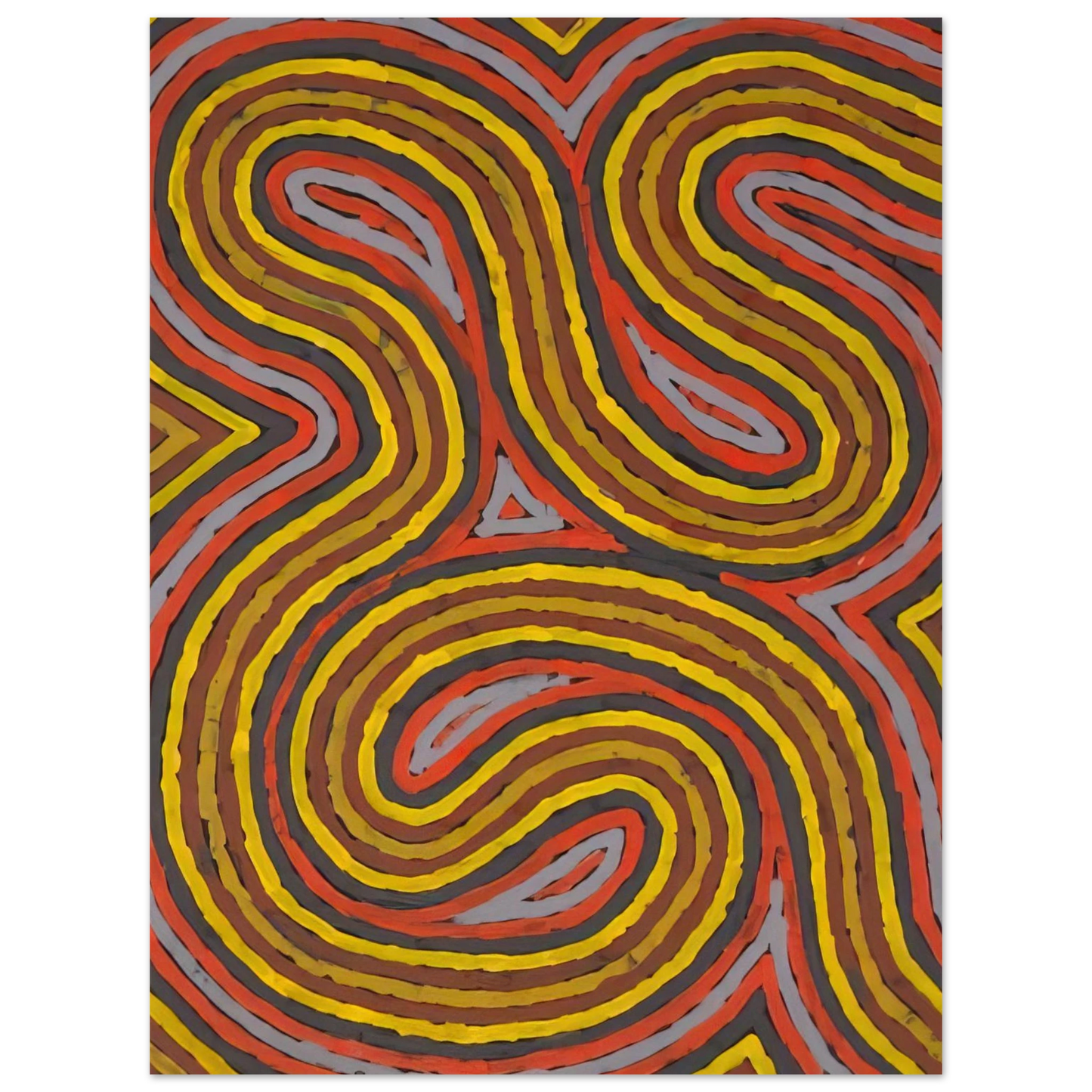 Clifford Possum Tjapaltjarri - Narripi Worm Dreaming - 1997  75x100 cm / 30x40inches Fine Art Poster