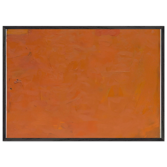 Untitled Orange Painting - Robert Ryman 70x100 cm / 28x40 inches Framed Art Print – Black Wooden Frame