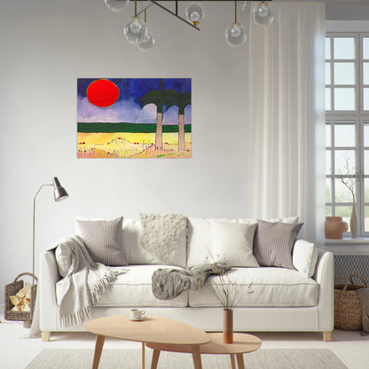 Marinha com Sol e Palmeiras - 2003 - Aldemir Martins Brushed Aluminum Print - 70x100 cm / 28x40 inches | Aldemir Martins Aluminum Print | Aldemir Martins Prints