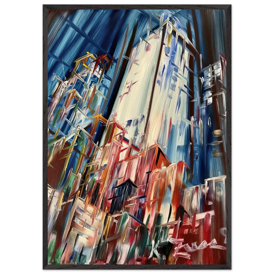 Wolkenkratzer - 1995 Germany - Konrad Zuse 70x100 cm / 28x40 inches Framed Art Print – Black Wooden Frame