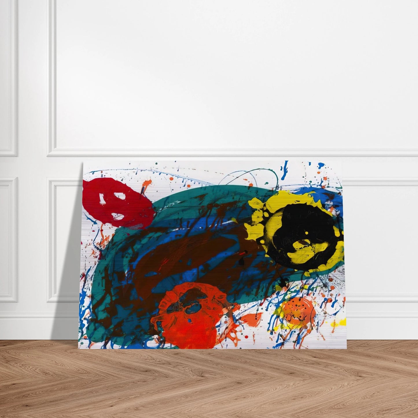 For Thirteen  SFS-335  - Sam Francis Brushed Aluminum Print - 70x100 cm / 28x40 inches | Sam Francis Aluminum Print | Sam Francis Prints