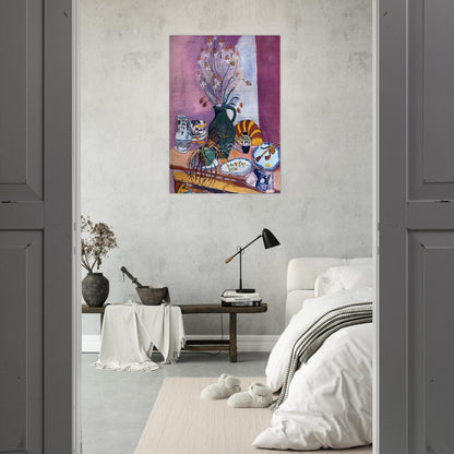 STILL LIFE WITH FLOWERS - Henri Matisse Brushed Aluminum Print - 70x100 cm / 28x40 inches | Henri Matisse Aluminum Print | Henri Matisse Prints