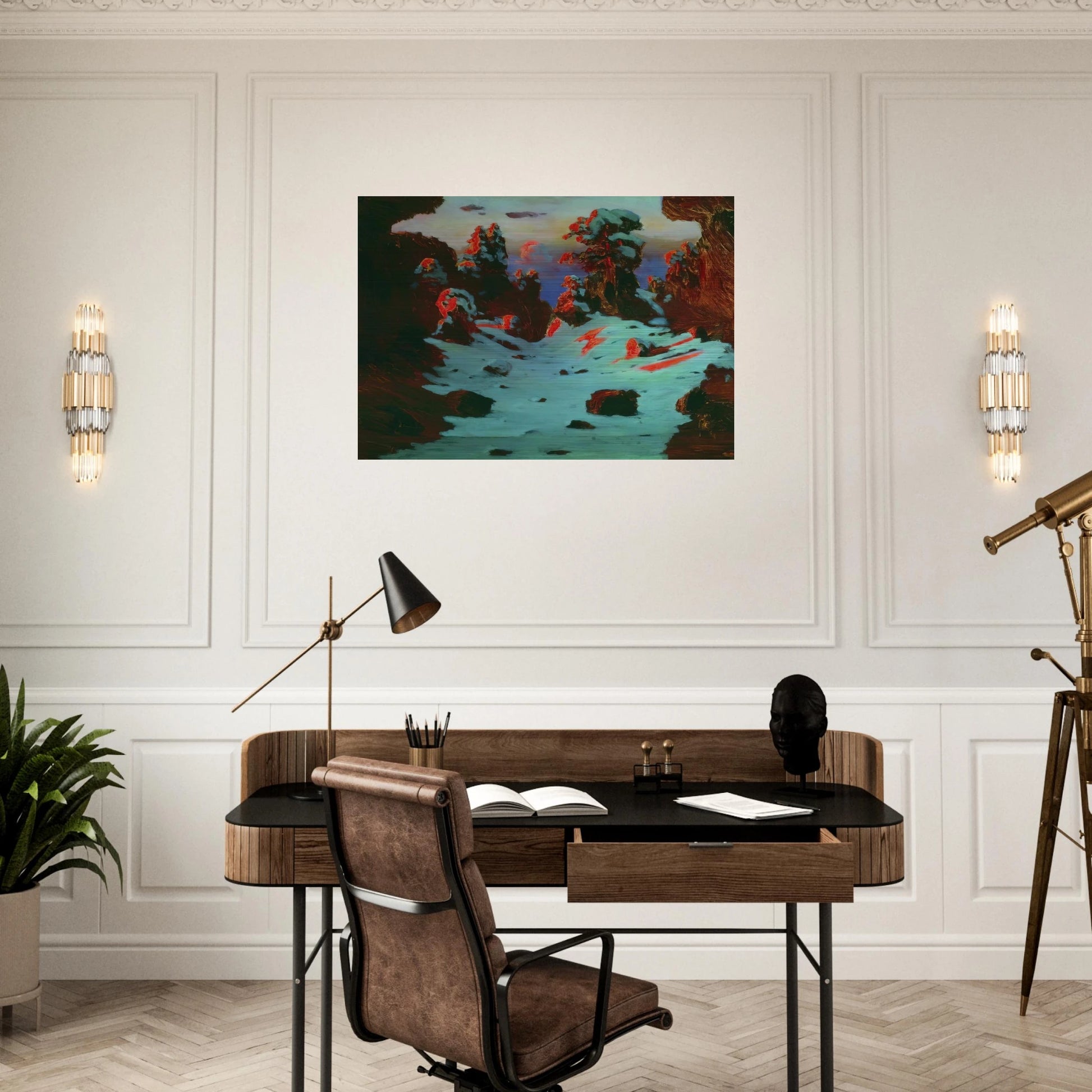Sunset Effect - Arkhyp Kuindzhi Brushed Aluminum Print - 70x100 cm / 28x40 inches | Arkhyp Kuindzhi Aluminum Print | Arkhyp Kuindzhi Prints