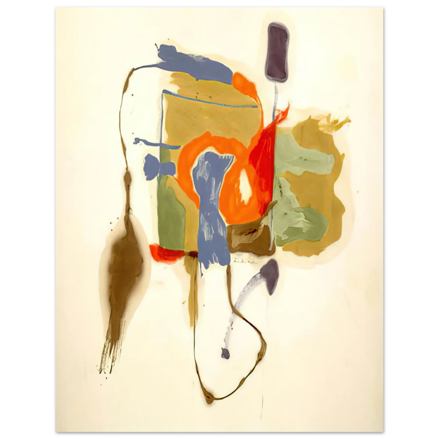 Helen Frankenthaler - Blue Form in a Scene - 1961 Wall art - 15x20 cm / 6x8 Inches - Premium Wooden Framed Poster With Fine Art Paper - Black frame