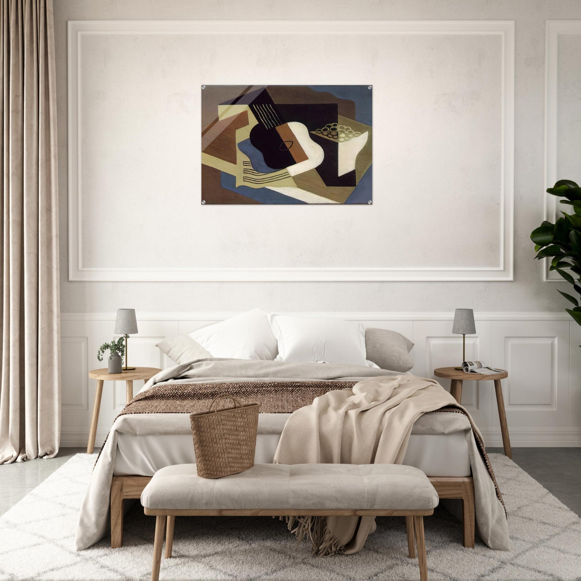 GUITAR AND FRUIT DISH 1919 - Juan Gris Acrylic Print - 70x100 cm / 28x40″ inches | Juan Gris Wall Art | Juan Gris Prints