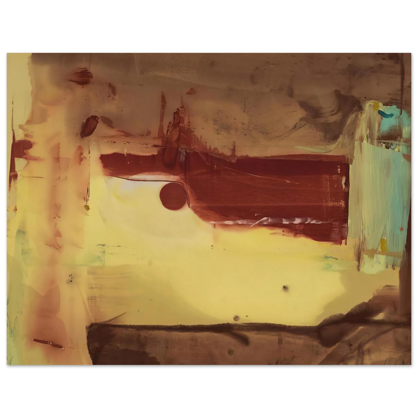 Helen Frankenthaler - Desert Pass - 1976 Wall art - 15x20 cm / 6x8 inches - Premium Wooden Framed Poster With Fine Art Paper-canvas - White frame