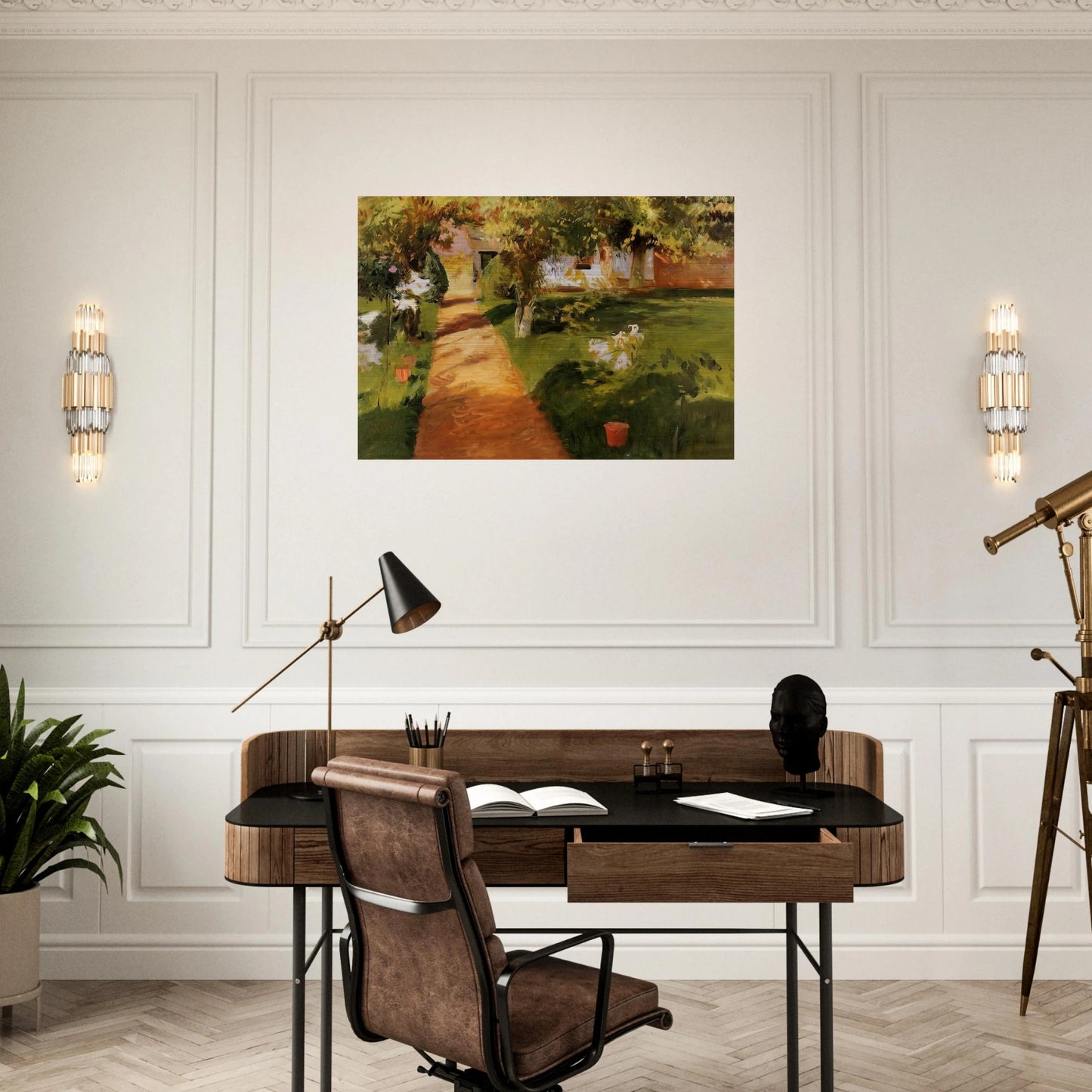 Millet's Garden - John Singer Sargent Brushed Aluminum Print - 70x100 cm / 28x40 inches | John Singer Sargent Aluminum Print | John Singer Sargent Prints