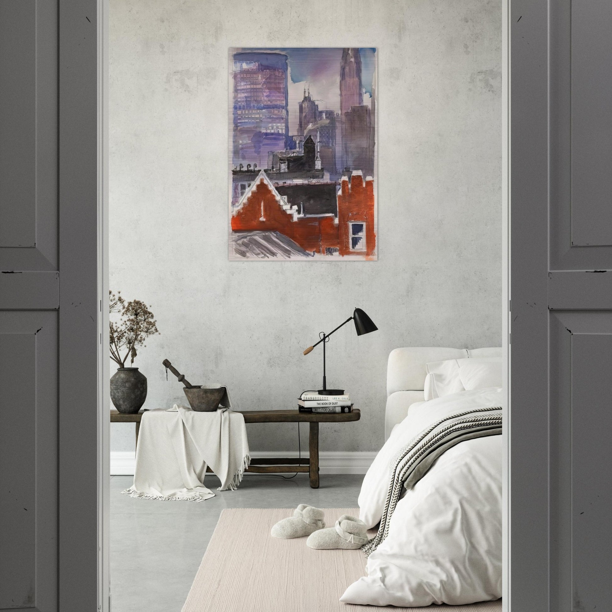 Untitled cityscape - 1986 - Paul Thek Brushed Aluminum Print - 70x100 cm / 28x40 inches | Paul Thek Aluminum Print | Paul Thek Prints