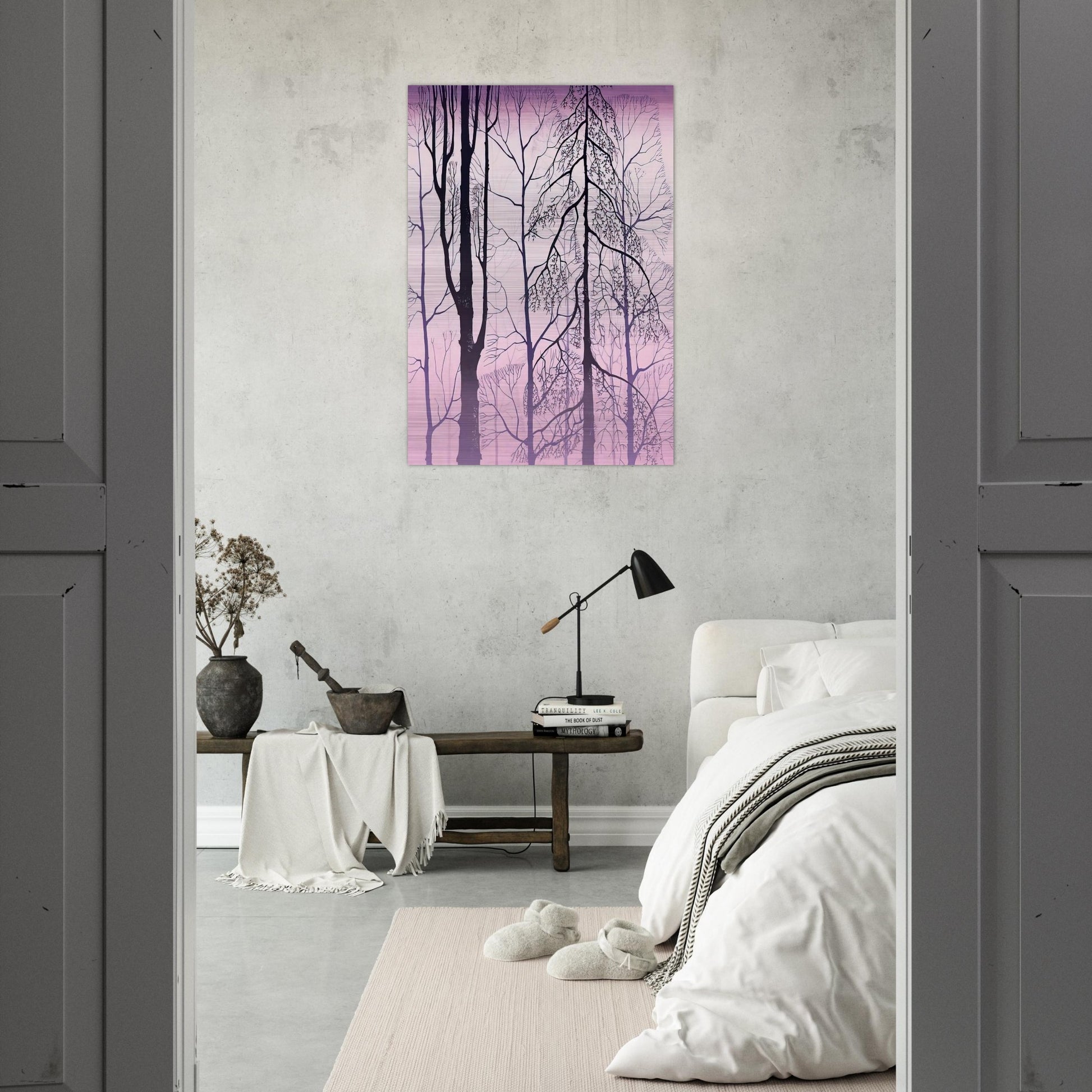 Winter woods - Eyvind Earle Brushed Aluminum Print - 70x100 cm / 28x40 inches | Eyvind Earle Aluminum Print | Eyvind Earle Prints