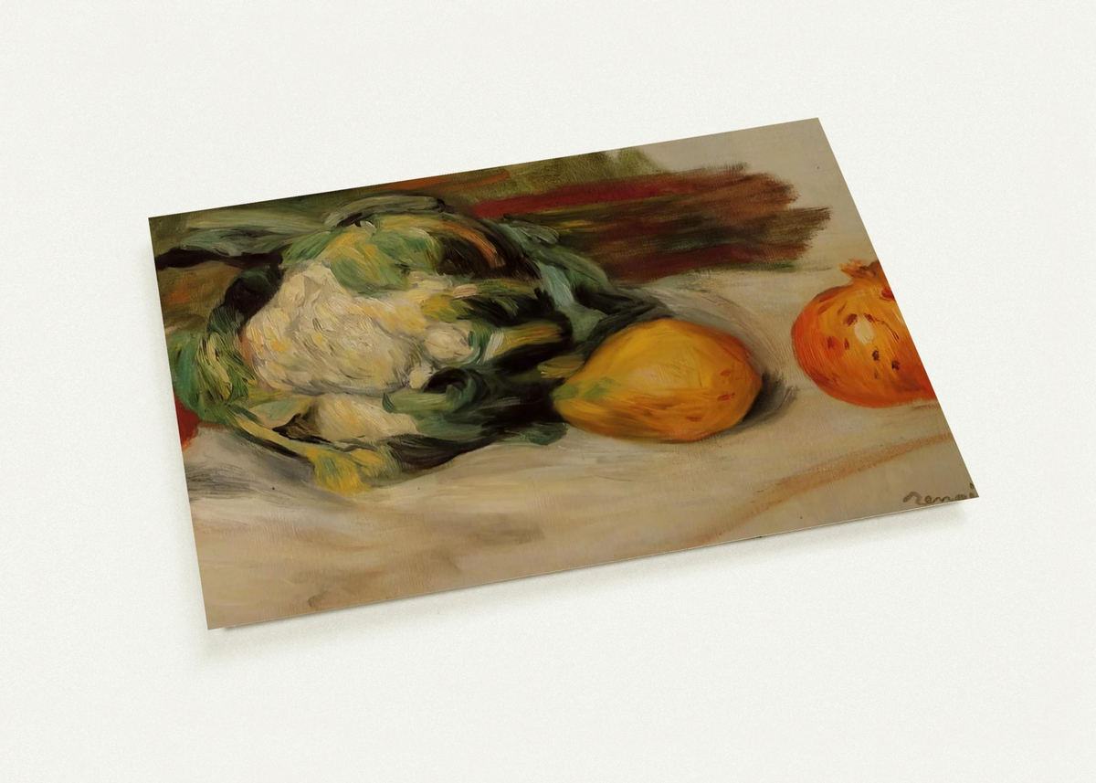 Cauliflower and Pomegranates By Pierre-Auguste Renoir Pack of 10 Post Cards | Pierre-Auguste Renoir Post Cards | A6 (10.5 x 14.8 cm) - 4.1 x 5.8 inches