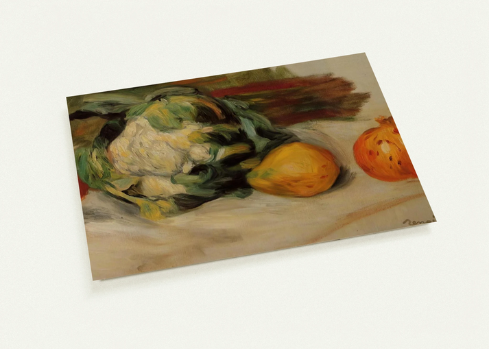 Cauliflower and Pomegranates By Pierre-Auguste Renoir Pack of 10 Post Cards | Pierre-Auguste Renoir Post Cards | A6 (10.5 x 14.8 cm) - 4.1 x 5.8 inches