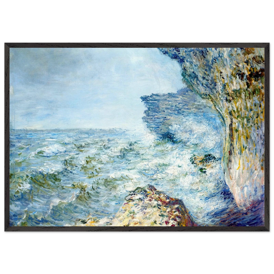 The Sea at Fecamp - claude monet 70x100 cm / 28x40 inches Framed Art Print – Black Wooden Frame