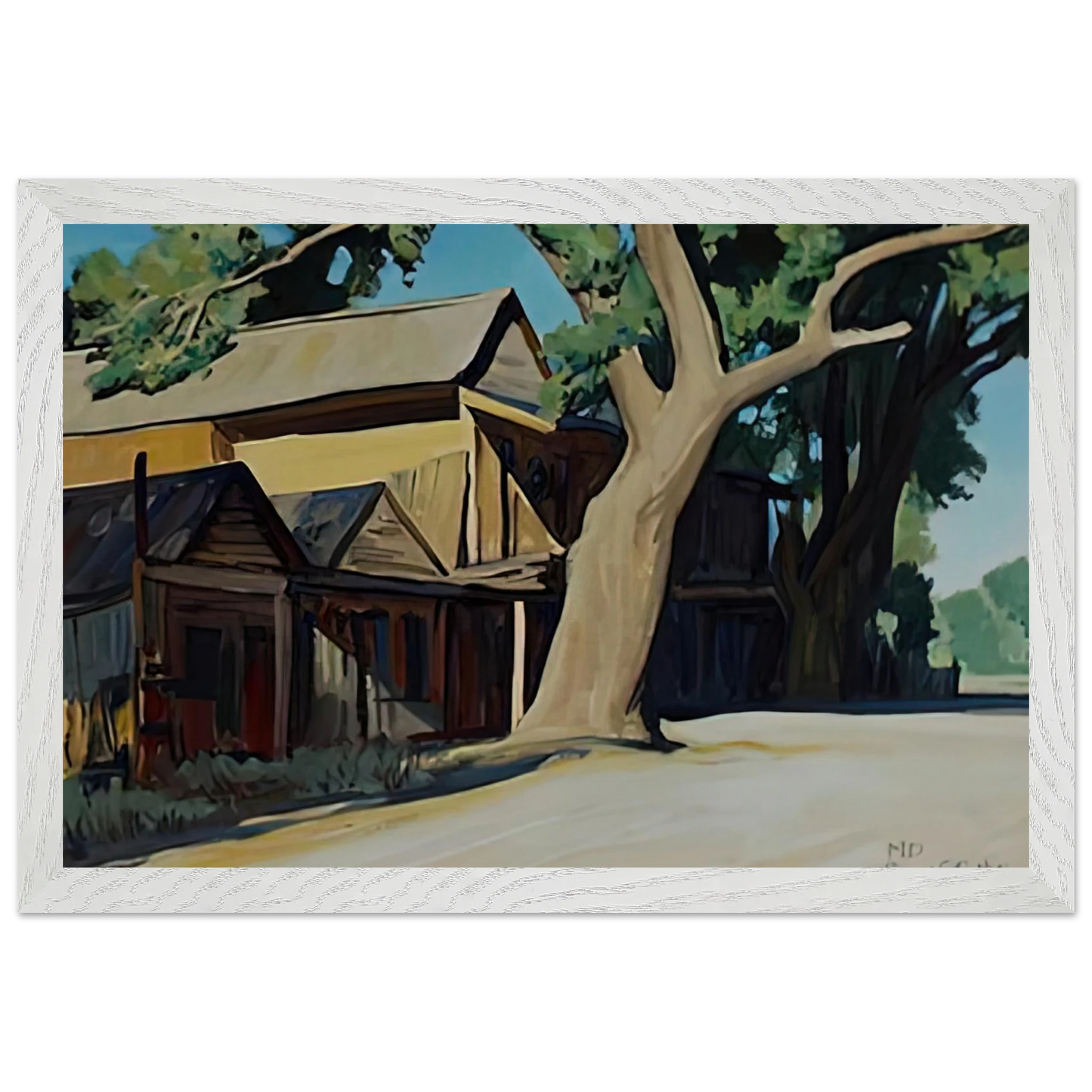 Maynard Dixon - OLD CHINATOWN CARSON CITY NEVADA 1937 Wall art - A3 (29.7 x 42  cm) - Premium Wooden Framed Poster With Fine Art Paper-canvas - Black frame