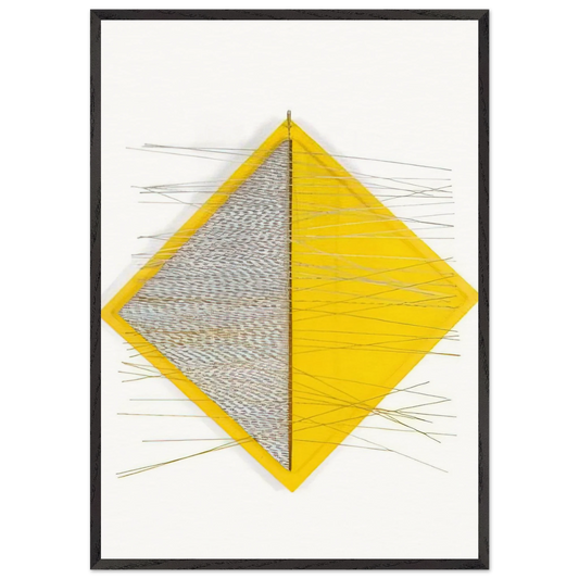 PETITE LOSANGE JAUNE - Jesus Rafael Soto 70x100 cm / 28x40 inches Framed Art Print – Black Wooden Frame