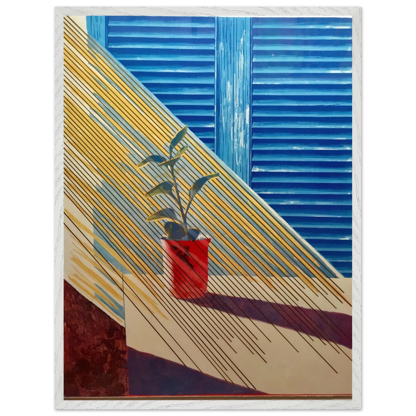 David Hockney - David Hockney Wall art - 20x25 cm / 8x10 inches - Premium Wooden Framed Poster With Fine Art Paper - Wood frame