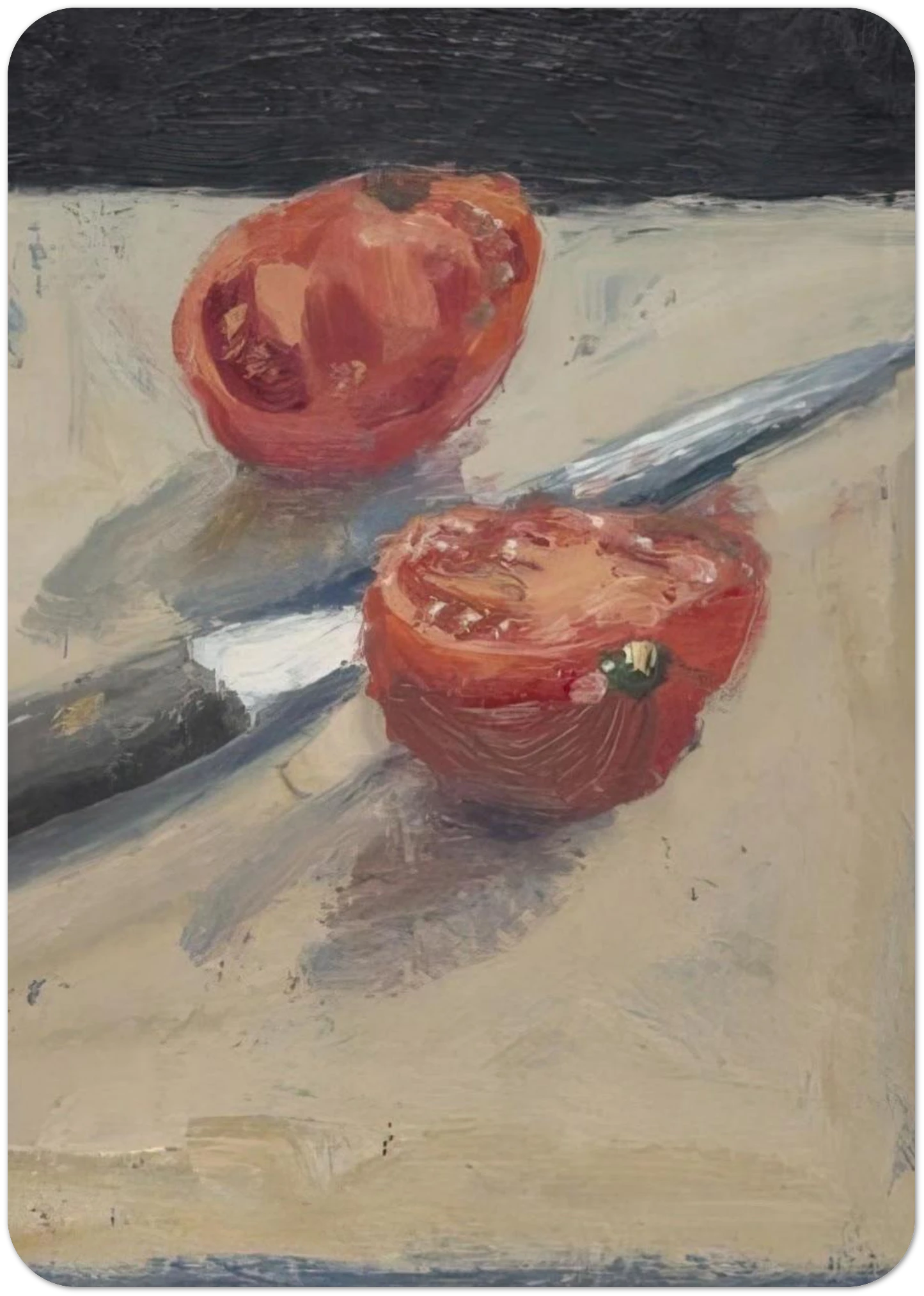 Knife  Tomato I By Richard Diebenkorn Pack of 10 Post Cards | Richard Diebenkorn Post Cards | A6 (10.5 x 14.8 cm) - 4.1 x 5.8 inches